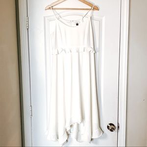 Beautiful Crisp White Asymmetrical Cocktail Dress